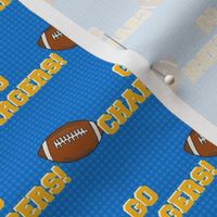 Medium Scale Team Spirit Football Go Chargers! in Los Angeles Colors Powder Blue and Yellow Gold