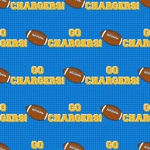 Medium Scale Team Spirit Football Go Chargers! in Los Angeles Colors Powder Blue and Yellow Gold