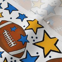 Medium Scale Team Spirit Footballs and Stars in Los Angeles Chargers Powder Blue and Yellow Gold