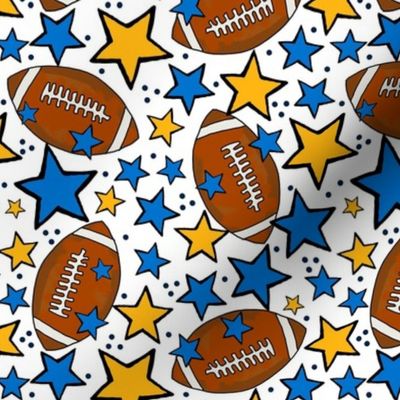 Medium Scale Team Spirit Footballs and Stars in Los Angeles Chargers Powder Blue and Yellow Gold