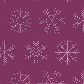 Geometric Snowflakes Symbols Mauve Pink