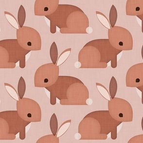 Cute bunnies - caramel on taupe