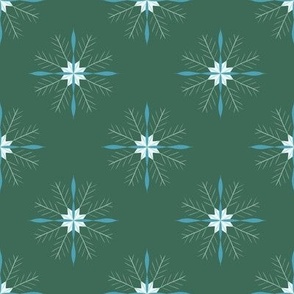 Minimalist green snowflake