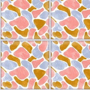 Playful Terrazzo Charm: Abstract Organic Shapes in Pastel - Modern Artistic Design