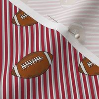 Smaller Scale Team Spirit Football Diagonal Sporty Stripes in Atlanta Falcons Red and Silver