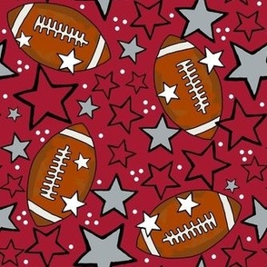 Medium Scale Team Spirit Footballs and Stars in Atlanta Falcons Red and Silver