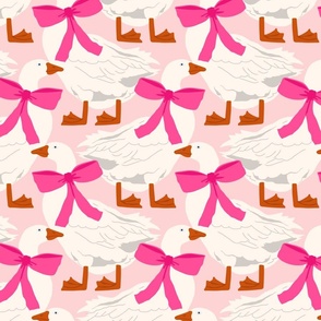 Geese In Bows | Lg Pink