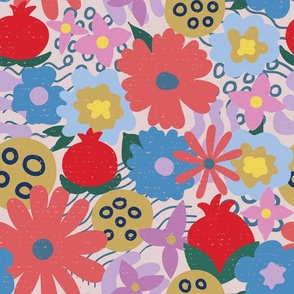 Large Joy Inducing Abstract Florals, colourful