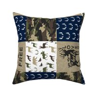 Wild & Free - woodland wholecloth (navy) - you are so deerly loved (90) C23