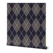 Classic Argyle Dark Gull Gray Large 6in