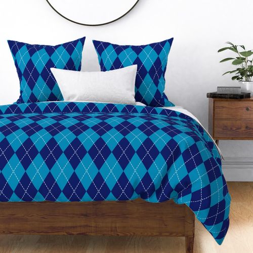 Classic Argyle Magallanic Blue Large 6in