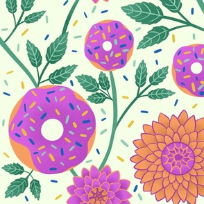 Dazzling Dahlias & Sweet Delights: Donuts and Sprinkles - Jumbo size