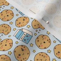 Cookies & Milk & Stars on Blue (Extra Small Scale)