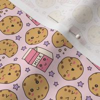 Cookies & Milk & Stars on Pink (Extra Small Scale)