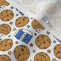 Cookies & Milk & Rainbow Stars on White (Extra Small Scale)