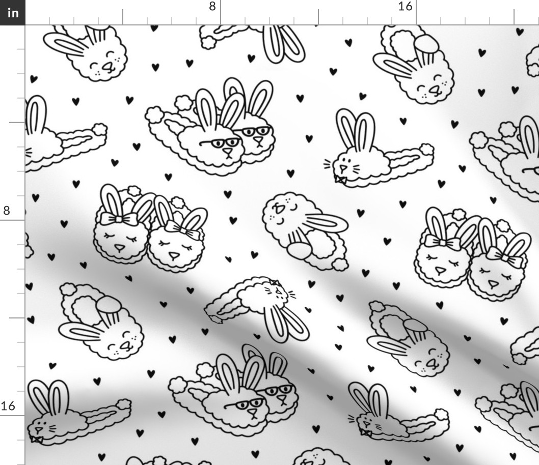 Bunny Slippers: Black Outlines (Large Scale)