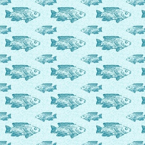 Block Print Inspired School of Fish