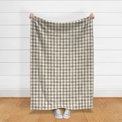 Alexandria Beige Brown Watercolor Gingham - Medium Scale - Buffalo Plaid Checkers Historical Tan