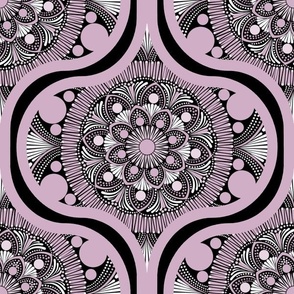 12” Intangible Pink Lavender Dot Mandala Ogee - Medium