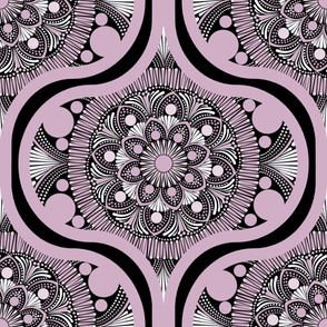 24” Intangible Pink Lavender Dot Mandala Ogee - Large