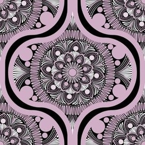 6” Intangible Pink Lavender Dot Mandala Ogee - Small