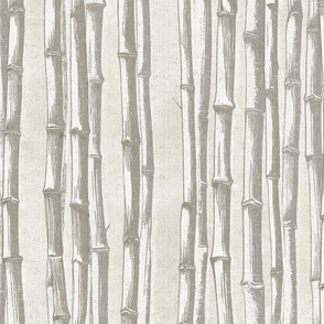 ZEN BAMBOO - LINOCUT INSPIRED, FADED HEAVY TEXTURE, LARGE SCALE