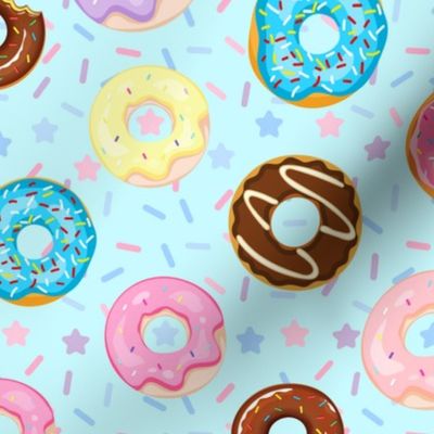 Sweet Treat Donuts Light Blue Background