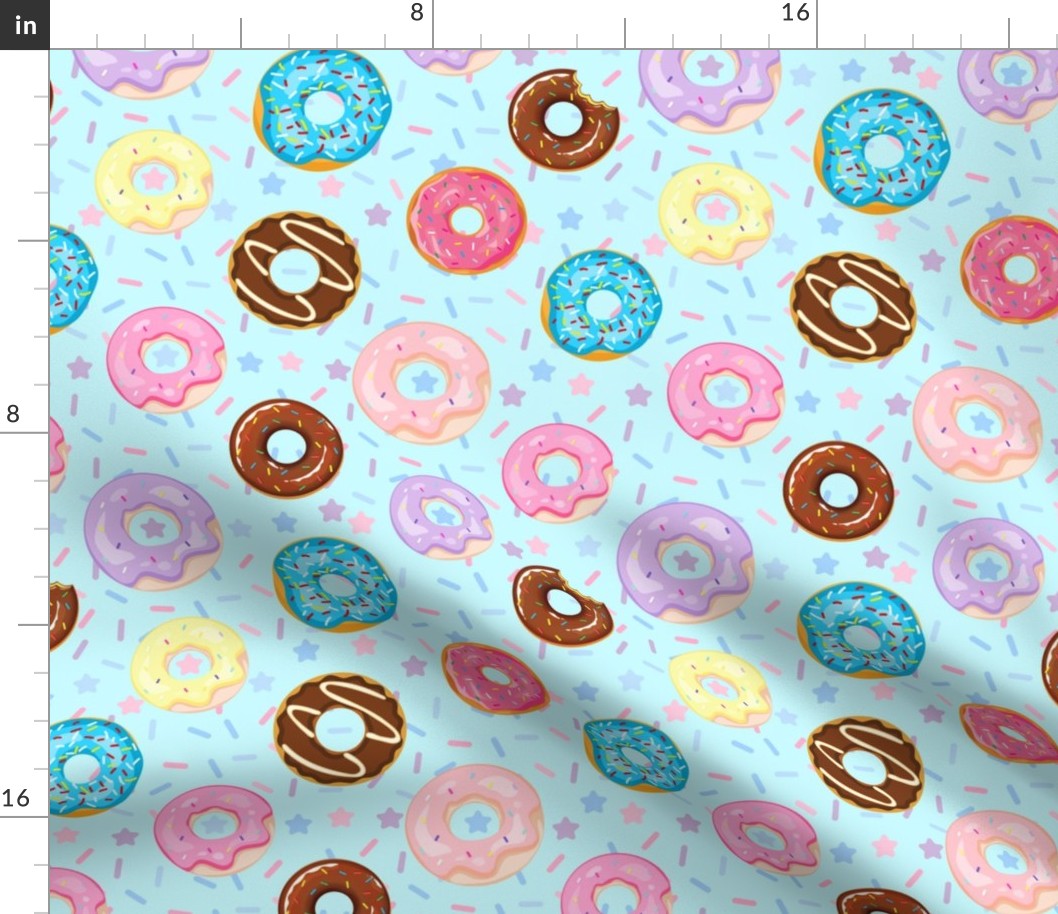 Sweet Treat Donuts Light Blue Background