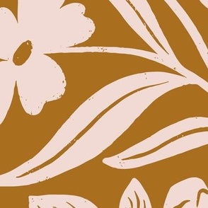 Ontario Wildflowers in Brown in a Canadian Meadow  | Medium Version | Bohemian Style Pattern in the Woodlands