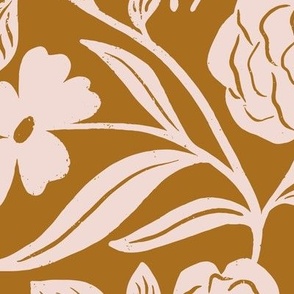 Ontario Wildflowers in Brown in a Canadian Meadow  | Small Version | Bohemian Style Pattern in the Woodlands