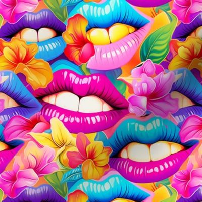 Funky Neon Juicy Lips
