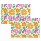 Boho Block print floral pattern