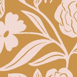 Ontario Wildflowers in Mustard Yellow in a Canadian Meadow  | Small Version | Bohemian Style Pattern in the Woodlands