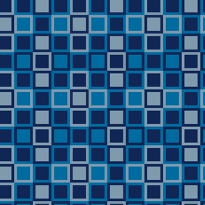 Nested geometry of layered blue squares