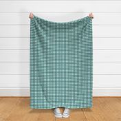 Gingham check  hand drawn medium scale kitchen decor, table linens and more in ocean blue, teal and natual white