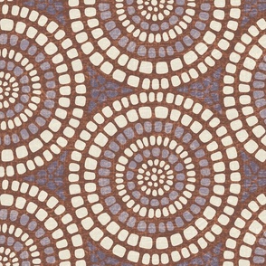 Aged Mandala Mosaic Tile - Extra Large - Boston Brick - Distressed Texture