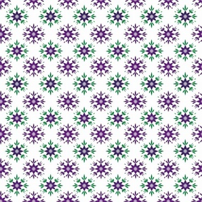 Purple and Green Snowflakes 