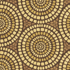 Aged Mandala Mosaic Tile - Extra Large - Antique Bronze - Distressed Texture