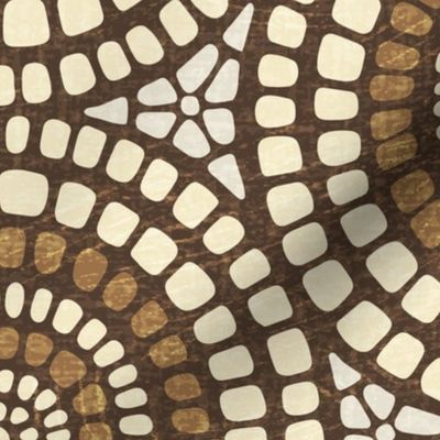 Aged Mandala Mosaic Tile - Extra Large - Fort Sumner Tan - Distressed Texture