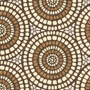 Aged Mandala Mosaic Tile - Extra Large - Fort Sumner Tan - Distressed Texture