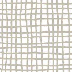 418 - Large scale classic hand drawn irregular wonky monochromatic plaid/checkers pattern in soft silver gray and white - nursery, wallpaper, light and airy unisex  home, decor, cool, neutral duvet, cover, classic table, linen, children and baby apparel, 