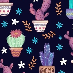 Colorful cactuses - large scale