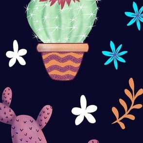 Colorful cactuses - extra large scale