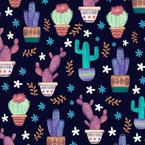 Colorful cactuses - medium scale