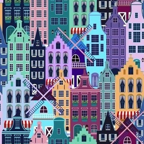 Colourful Holland houses  - medium scale