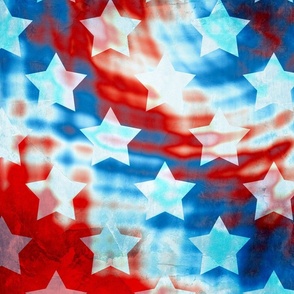 Red White Blue Tie Dye and Stars