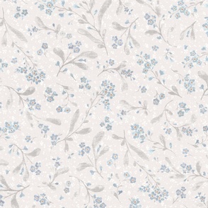 Tiny light blue forget me not flowers neutral beige