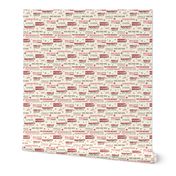 Christmas Sayings- Typography- Pink Red Neutrals on Ivory- Small Scale