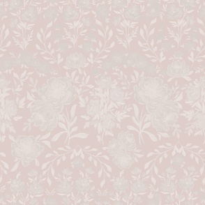Jumbo - Francesca Victorian Florals - Silhouette - Blush Pink White
