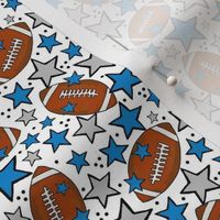 Small Scale Team Spirit Footballs and Stars in Carolina Panthers Blue and Silver